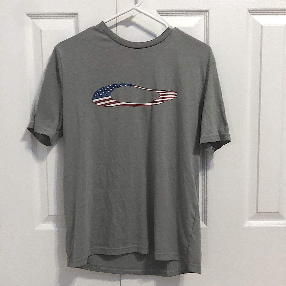 Men’s Gray Oakley Ellipse USA Tee